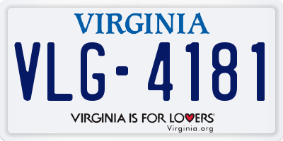 VA license plate VLG4181