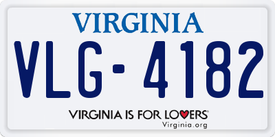 VA license plate VLG4182