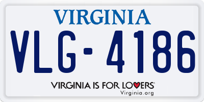 VA license plate VLG4186