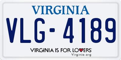 VA license plate VLG4189