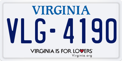 VA license plate VLG4190