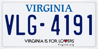VA license plate VLG4191