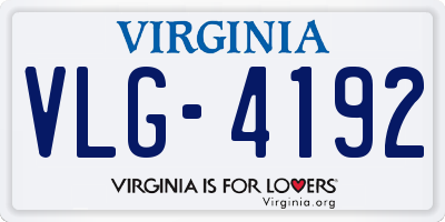 VA license plate VLG4192