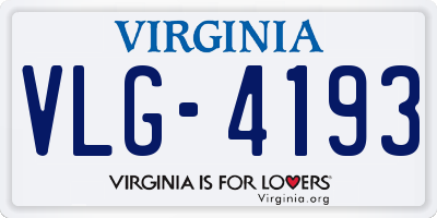 VA license plate VLG4193