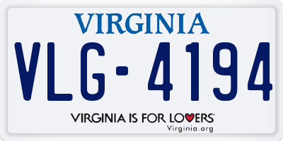 VA license plate VLG4194