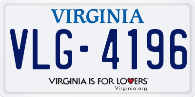 VA license plate VLG4196
