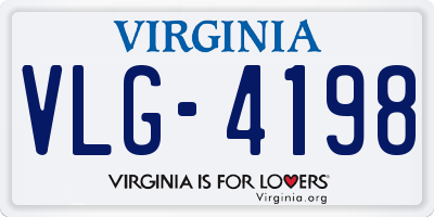 VA license plate VLG4198