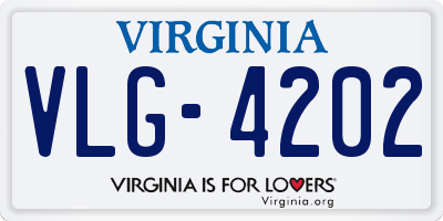 VA license plate VLG4202