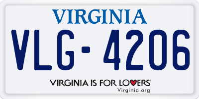 VA license plate VLG4206