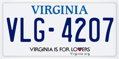 VA license plate VLG4207