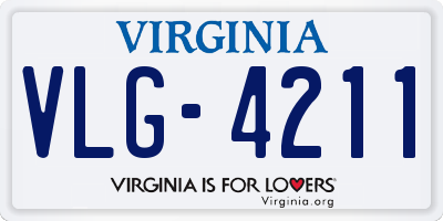 VA license plate VLG4211