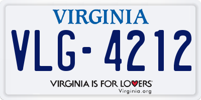 VA license plate VLG4212
