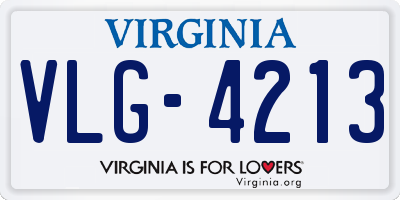 VA license plate VLG4213