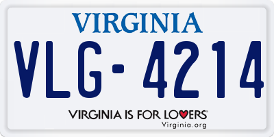 VA license plate VLG4214