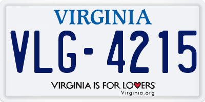 VA license plate VLG4215