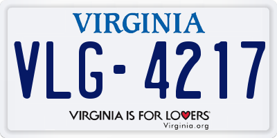 VA license plate VLG4217