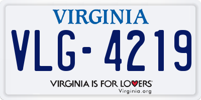 VA license plate VLG4219