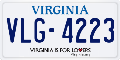 VA license plate VLG4223