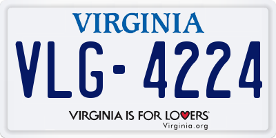 VA license plate VLG4224