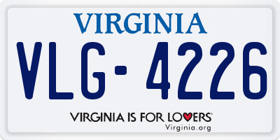 VA license plate VLG4226
