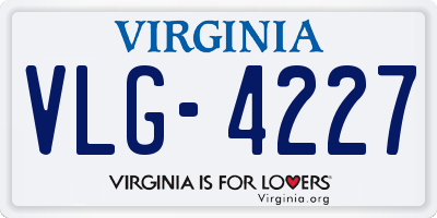 VA license plate VLG4227
