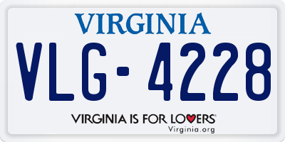 VA license plate VLG4228