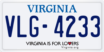 VA license plate VLG4233