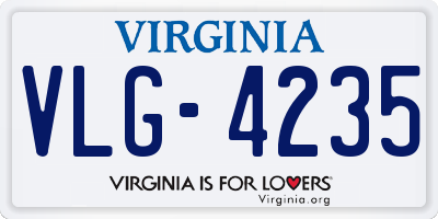VA license plate VLG4235