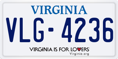 VA license plate VLG4236
