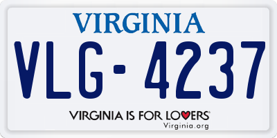 VA license plate VLG4237