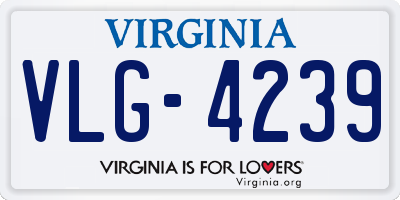 VA license plate VLG4239