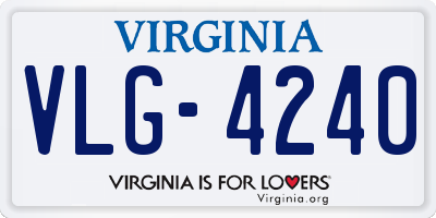 VA license plate VLG4240