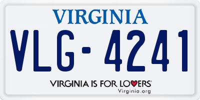 VA license plate VLG4241