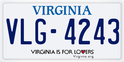 VA license plate VLG4243