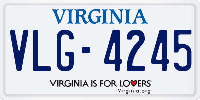 VA license plate VLG4245