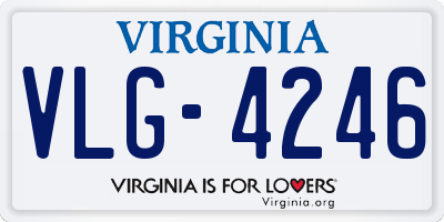 VA license plate VLG4246