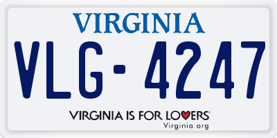 VA license plate VLG4247