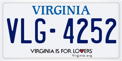 VA license plate VLG4252