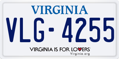 VA license plate VLG4255