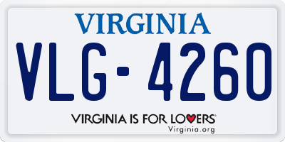 VA license plate VLG4260
