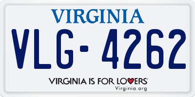 VA license plate VLG4262