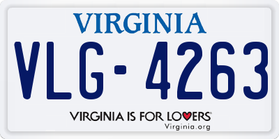 VA license plate VLG4263