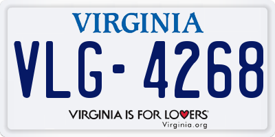 VA license plate VLG4268