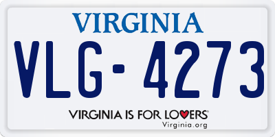 VA license plate VLG4273