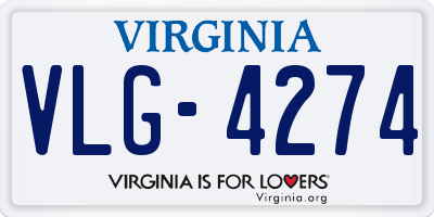 VA license plate VLG4274