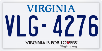VA license plate VLG4276