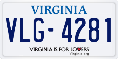 VA license plate VLG4281