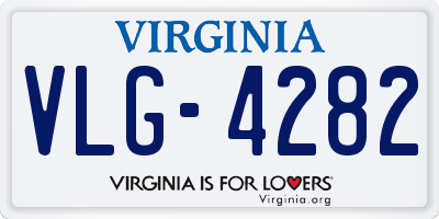 VA license plate VLG4282