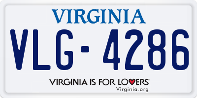 VA license plate VLG4286