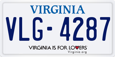VA license plate VLG4287